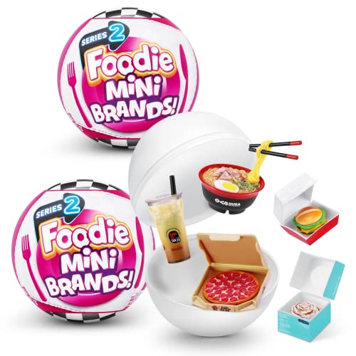 Mini Brands Foodie Series 2 Capsule 2 Pack by ZURU Real Miniature Fast Food Brands Collectible Toy, 2 Capsules of 5 Mystery Miniature Brands, INHALT 2 x Foodie Mini Brands Serie 2 Überraschungskapsel von Mini Brands