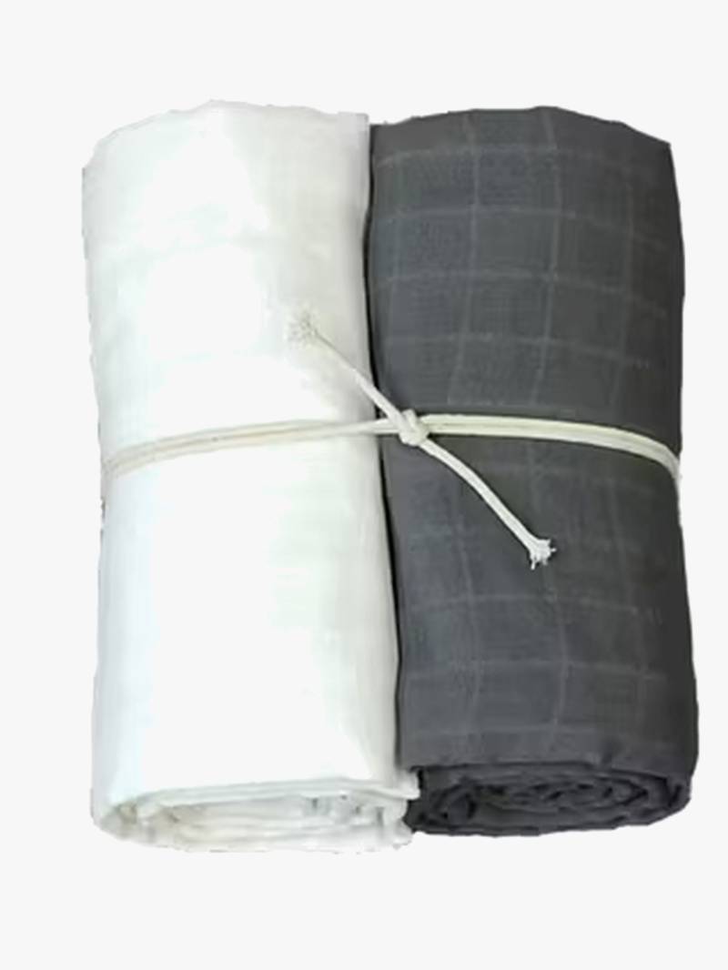 Mini Dreams Musselintuch 2er-Pack, Weiß/Grau von Mini Dreams