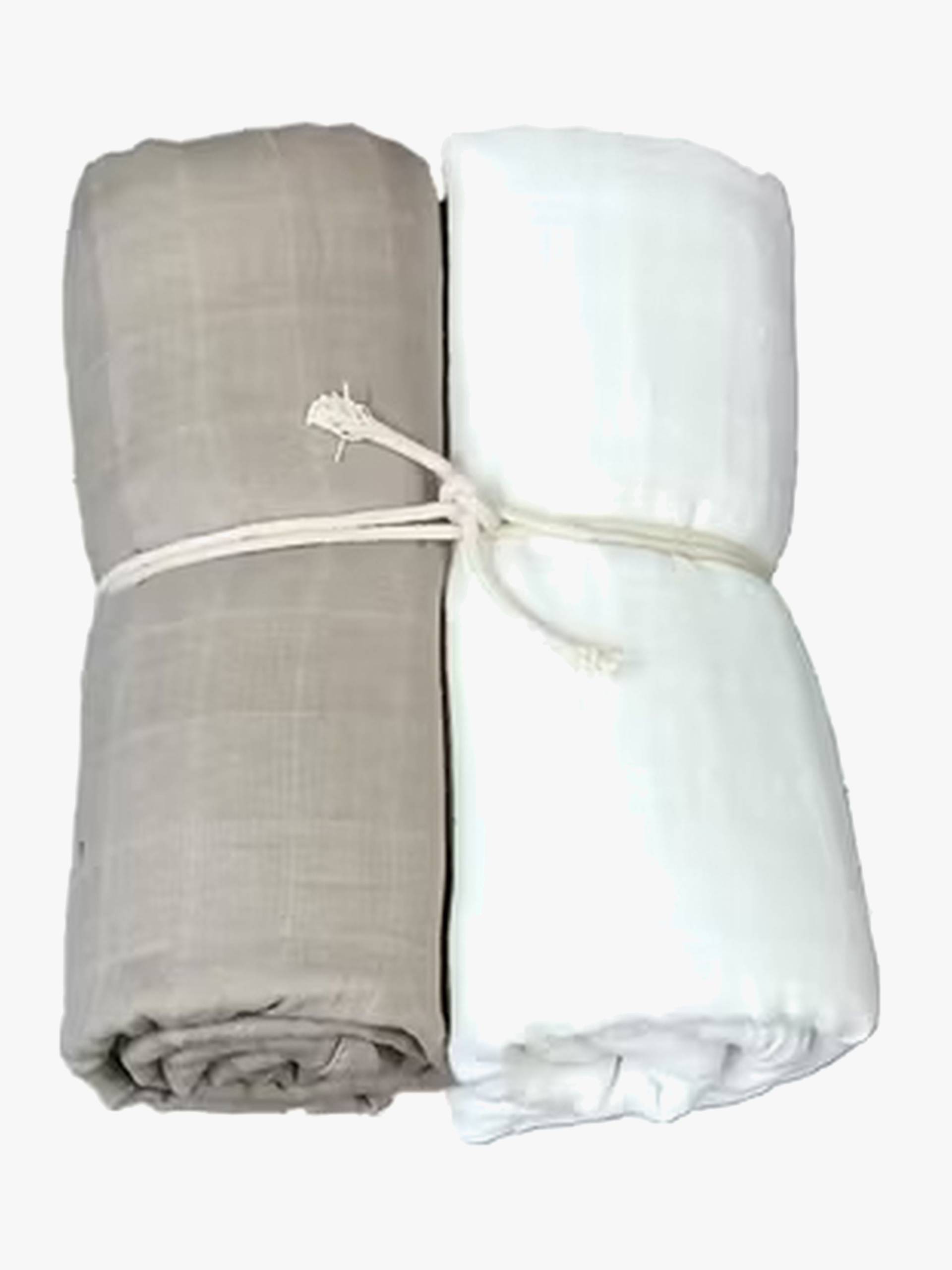 Mini Dreams Musselintuch 2er-Pack, Weiß/Sand von Mini Dreams