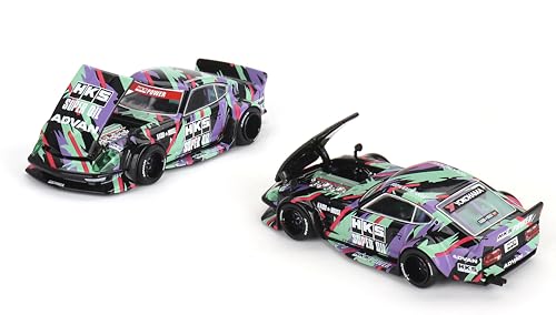 True Scale Miniaturen Modellauto Kompatibel mit Nissan Fairlady Z HKS V1 1/64 Diecast Modellauto Kaido House KHMG118 von Mini GT Models
