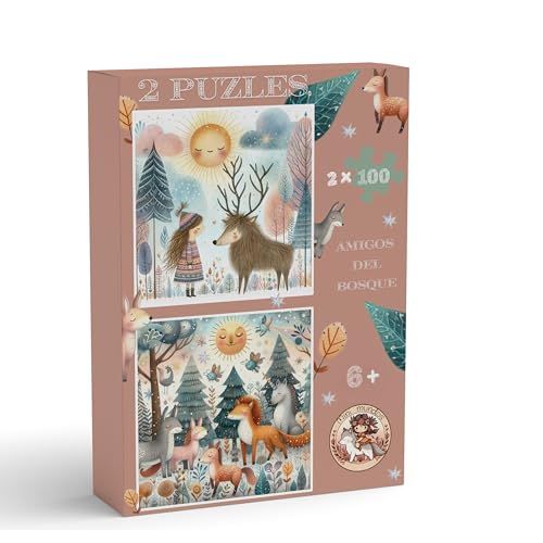 Mini Welten - Kinderpuzzle 6 Jahre - 2 Puzzles mit je 100 Teilen - Kinderpuzzle 100 Teile - Puzzle 40 x 40 cm - recycelte Puzzles - Spiele Kinder 6 Jahre - pädagogisches Puzzle von Mini mundos
