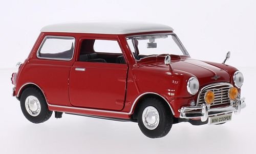 Mini Cooper, rot, weisses Dach , Modellauto, Fertigmodell, Motormax 1:18 von MINI
