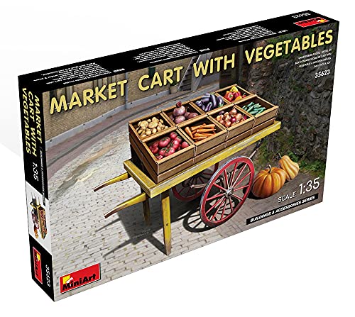 MiniArt 35623 1:35 Marktkarren mit Gemüse - originalgetreue Nachbildung, Modellbau, Plastik Bausatz, Basteln, Hobby, Kleben, Modellbausatz, Zusammenbauen, unlackiert, Verschieden von MiniArt