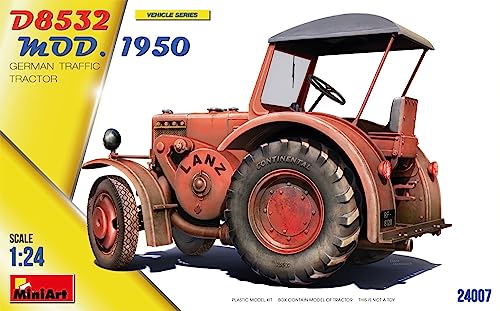 MiniArt 24007 1:24 Schlepper D8532 Mod.1950 - originalgetreue Nachbildung, Modellbau, Plastik Bausatz, Basteln, Hobby, Kleben, Modellbausatz, Zusammenbauen, unlackiert von MiniArt