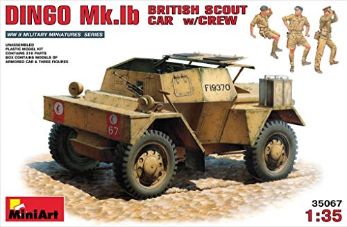 Mini Art 35067 1:35 Brit. Spähpanzer Dingo MK. 1b (3)-originalgetreue Nachbildung, Modellbau, Plastik Bausatz, Basteln, Hobby, Kleben, Modellbausatz, Zusammenbauen, unlackiert von MiniArt