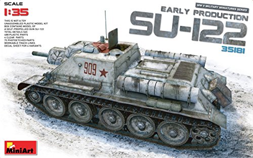 Mini Art 35181 1:35 SU-122 Frühe Produktion - originalgetreue Nachbildung, Modellbau, Plastik Bausatz, Basteln, Hobby, Kleben, Modellbausatz, Zusammenbauen, unlackiert Mini Art 35181 1:35 SU-122 Frühe Produktion - originalgetreue Nachbildung, Modellbau, Plastik Bausatz, Basteln, Hobby, Kleben, Modellbausatz, Zusammenbauen, unlackiert von MiniArt