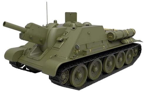 MiniArt 35208 1:35 SU-122 Letzte Prod. m. Interieur - originalgetreue Nachbildung, Modellbau, Plastik Bausatz, Basteln, Hobby, Kleben, Modellbausatz, Zusammenbauen, unlackiert von MiniArt