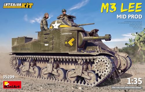 Mini Art 35209 1:35 M3 Lee Mit. Prod. M. Interieur - originalgetreue Nachbildung, Modellbau, Plastik Bausatz, Militär Bausatz, Modellbausatz, 1:35 Panzer von MiniArt