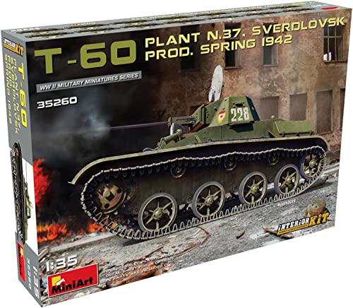 Mini Art 35260 1:35 T-60 Plant No.37 Frühj. 1942 Inter.-originalgetreue Nachbildung, Modellbau, Plastik Bausatz, Basteln, Hobby, Kleben, Modellbausatz, Zusammenbauen, unlackiert Mini Art 35260 1:35 T-60 Plant No.37 Frühj. 1942 Inter.-originalgetreue Nachbildung, Modellbau, Plastik Bausatz, Basteln, Hobby, Kleben, Modellbausatz, Zusammenbauen, unlackiert von MiniArt