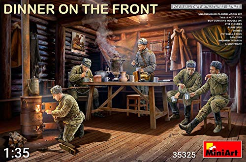 MiniArt 35325 1:35 Fig. Abendessen a.d. Front (5) m.Zu. - originalgetreue Nachbildung, Modellbau, Plastik Bausatz, Basteln, Hobby, Kleben, Modellbausatz, Zusammenbauen, unlackiert von MiniArt