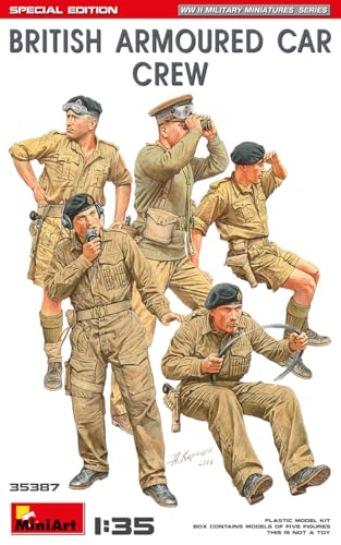 Mini Art 35387 1:35 Figuren Britische Panzerbesatzung Sp.Ed. - originalgetreue Nachbildung, Modellbau, Plastik Bausatz, Basteln, Hobby, Kleben, Modellbausatz, Zusammenbauen, unlackiert von MiniArt