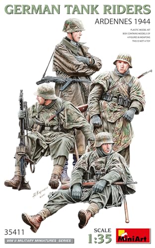 Mini Art 35411 1:35 Figuren Deutsche Soldaten mifahrend 1944(4) - originalgetreue Nachbildung, Modellbau, Plastik Bausatz, Basteln, Hobby, Kleben, Modellbausatz, Zusammenbauen, unlackiert von MiniArt