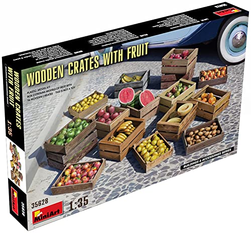 MiniArt 35628 1:35 Holzkisten mit Obst (16) - originalgetreue Nachbildung, Modellbau, Plastik Bausatz, Modellbausatz, Diorama Bausatz, Plastikmodellbau, Unlackiert von MiniArt