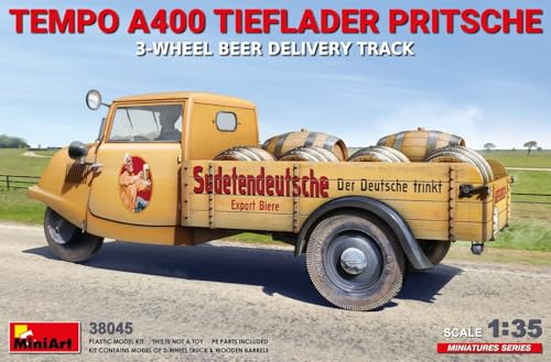 Mini Art 38045 1:35 Tempo A400 Bier-Lieferwagen - originalgetreue Nachbildung, Modellbau, Plastik Bausatz, Basteln, Hobby, Kleben, Modellbausatz, Zusammenbauen, unlackiert Mini Art 38045 1:35 Tempo A400 Bier-Lieferwagen - originalgetreue Nachbildung, Modellbau, Plastik Bausatz, Basteln, Hobby, Kleben, Modellbausatz, Zusammenbauen, unlackiert von MiniArt