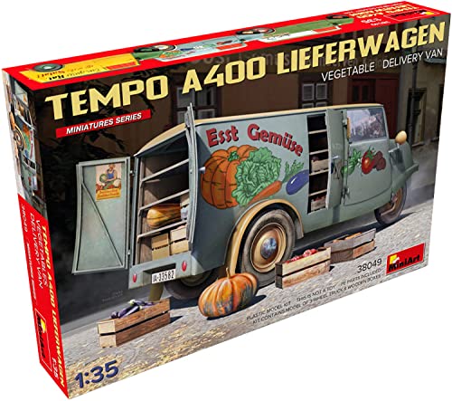 Mini Art 38049 1:35 Tempo A400 Lieferwagen Gemüsehandel - originalgetreue Nachbildung, Modellbau, Plastik Bausatz, LKW Bausatz, Auto Bausatz, Bausatz für Erwachsene Mini Art 38049 1:35 Tempo A400 Lieferwagen Gemüsehandel - originalgetreue Nachbildung, Modellbau, Plastik Bausatz, LKW Bausatz, Auto Bausatz, Bausatz für Erwachsene von MiniArt