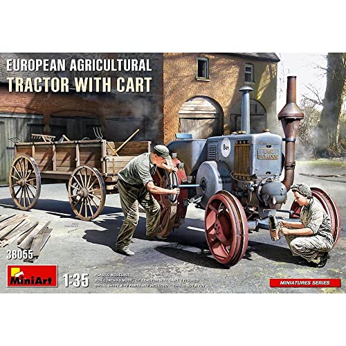 MiniArt 38055 1:35 Euro. Ackerschlepper m. Anhän. (2) - Plastikbausatz, Traktor Bausatz, 1:35 Bausatz, Modellbausatz, Standmodell, Modellbau von MiniArt