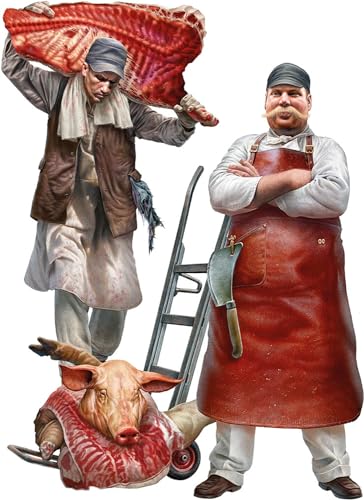 MiniArt 38073 1:35 Fig.-Set Metzger (2)-originalgetreue Nachbildung, Modellbau, Plastik Bausatz, Basteln, Hobby, Kleben, Modellbausatz, Zusammenbauen, unlackiert von MiniArt