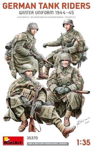 Mini Art 35370 1:35 Fig. Soldaten mitfahrend (4) Winter - originalgetreue Nachbildung, Modellbau, Plastik Bausatz, Basteln, Hobby, Kleben, Modellbausatz, Zusammenbauen, unlackiert von MiniArt