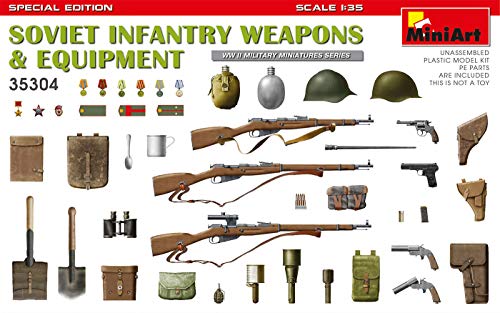 MiniArt 35304 1:35 Sov. Infanterie Waffen-/Zubehör SE - originalgetreue Nachbildung, Modellbau, Plastik Bausatz, Basteln, Hobby, Kleben, Modellbausatz, Zusammenbauen, unlackiert von MiniArt