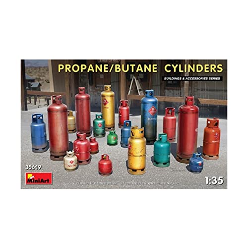 MiniArt 35619 1:35 Gasflaschen Propan/Butan (20) - originalgetreue Nachbildung, Modellbau, Plastik Bausatz, Basteln, Hobby, Kleben, Modellbausatz, Zusammenbauen, unlackiert von MiniArt
