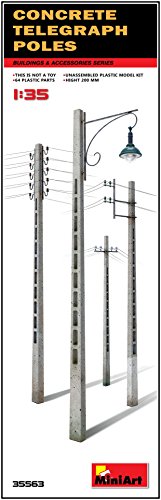 Mini Art 35563 1:35 Telepraghenmasten Beton - originalgetreue Nachbildung, Modellbau, Plastik Bausatz, Basteln, Hobby, Kleben, Modellbausatz, Zusammenbauen, unlackiert von MiniArt