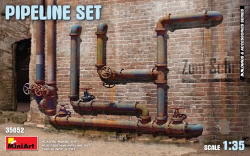 MiniArt 35652 1:35 Pipeline Set - originalgetreue Nachbildung, Modellbau, Plastik Bausatz, Basteln, Hobby, Kleben, Modellbausatz, Zusammenbauen, unlackiert, Geformte Farbe von MiniArt
