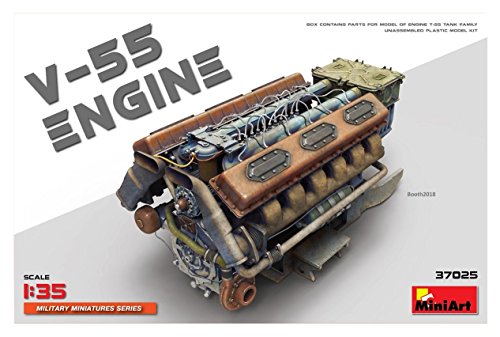 Mini Art 37025 V Engine MiniArt 37025 1:35 V-55 Motor f. T-55-originalgetreue Nachbildung, Modellbau, Plastik Bausatz, Basteln, Hobby, Kleben, Modellbausatz, Zusammenbauen, unlackiert, verschieden von MiniArt