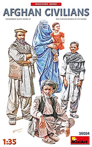 MiniArt 38034 1:35 Figuren Afghanische Zvilisten (5) - originalgetreue Nachbildung, Modellbau, Plastik Bausatz, Basteln, Hobby, Kleben, Modellbausatz, Zusammenbauen, unlackiert von MiniArt