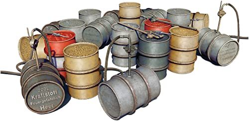 Mini Art 49002 1:48 Dt. Kraftstofffässer 200 L (20) - originalgetreue Nachbildung, Modellbau, Plastik Bausatz, Basteln, Hobby, Kleben, Modellbausatz, Zusammenbauen, unlackiert von MiniArt