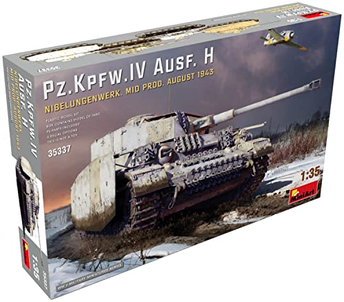 Mini Art 35337 1:35 Pz.Kpfw.IV AUSF.H Aug43 Mit. Nibe. - originalgetreue Nachbildung, Modellbau, Plastik Bausatz, Basteln, Hobby, Kleben, Modellbausatz, Zusammenbauen, unlackiert von MiniArt