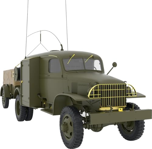 MiniArt 35418 1:35 US Funkwagen K-51 mit Anhäng. K-52 - originalgetreue Nachbildung, Modellbau, Plastik Bausatz, Basteln, Hobby, Kleben, Modellbausatz, Zusammenbauen, unlackiert von MiniArt