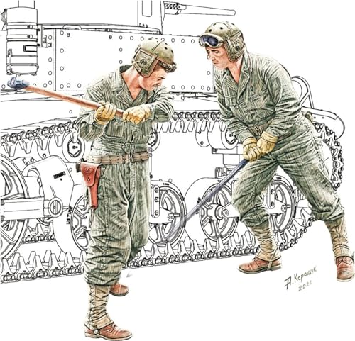 MiniArt 35481 1:35 US Panzer Mechaniker Crew (2) - originalgetreue Nachbildung, Modellbau, Plastik Bausatz, Basteln, Hobby, Kleben, Modellbausatz, Zusammenbauen, unlackiert von MiniArt