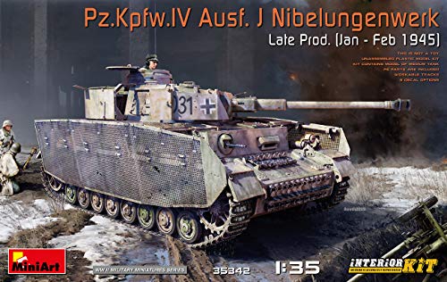 Mini Art 35342 1:35 Pz.Kpfw.IV AUSF.J Jan45 Nibe. Int.-originalgetreue Nachbildung, Modellbau, Plastik Bausatz, Basteln, Hobby, Kleben, Modellbausatz, Zusammenbauen, unlackiert von MiniArt