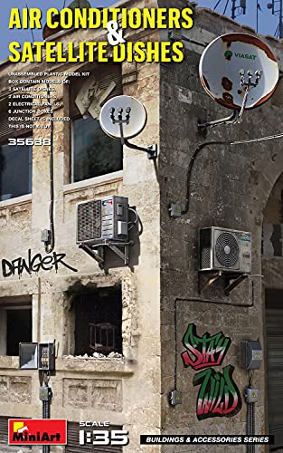 MiniArt 35638 1:35 Klimageräte/Satelitenanlagen m.Zub. - originalgetreue Nachbildung, Modellbau, Plastik Bausatz, Basteln, Hobby, Kleben, Modellbausatz, Zusammenbauen, unlackiert von MiniArt