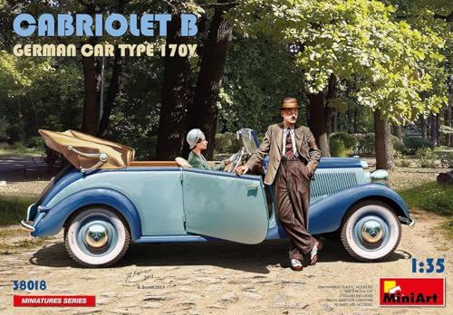 MiniArt 38018 1:35 Dt. PKW Typ 170V Cabriolet B-originalgetreue Nachbildung, Modellbau, Plastik Bausatz, Basteln, Hobby, Kleben, Modellbausatz, Zusammenbauen, unlackiert von MiniArt