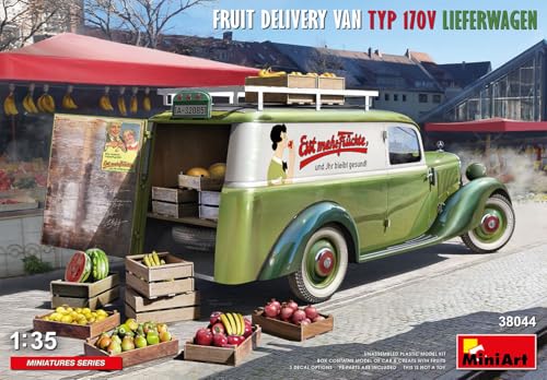 MiniArt 38044 1:35 Lieferwagen Typ 170V Obsthandel - originalgetreue Nachbildung, Modellbau, Plastik Bausatz, LKW Bausatz, Auto Bausatz, Bausatz für Erwachsene von MiniArt