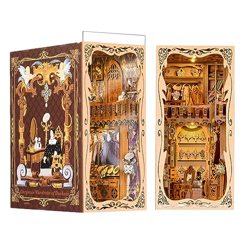 MiniCity Book Nook Kit, DIY Miniatur-Puppenhaus Booknook Kit, 3D Holzpuzzle Bücherregal-Einsatz Dekor für Jugendliche und Erwachsene (Duchess's Cloakroom) von MiniCity
