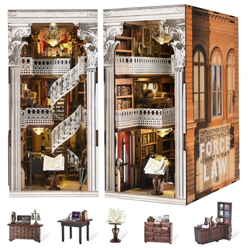 MiniCity Book Nook Kit, DIY Miniatur Puppenhaus Booknook Kit mit LED-Licht für Erwachsene und Anfänger von MiniCity