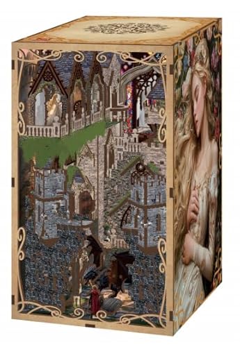 MiniCity Book Nook Kit DIY Miniatur Kit Buchstütze 3D Holzpuzzle mit Staubschutzhülle für Bastelenthusiasten (Sleeping Beauty) von MiniCity