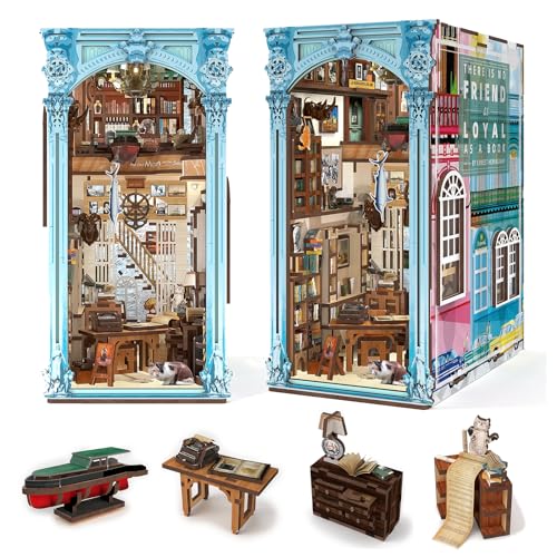 MiniCity Book Nook Kit DIY Puppenhaus Kit – Miniaturhaus-Set mit LED-Licht und Staubschutz für Teenager und Erwachsene (Hemingway House) von MiniCity