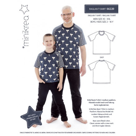 MiniKrea Raglan T-Shirt Größen 2-16 Jahre / XS-XXL von MiniKrea