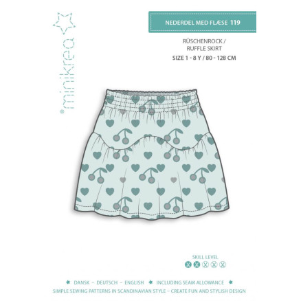 MiniKrea Schnittmuster 00119 Rock mit Rüsche Größe 0-8 Jahre MiniKrea Schnittmuster 00119 Rock mit Rüsche Größe 0-8 Jahre von MiniKrea