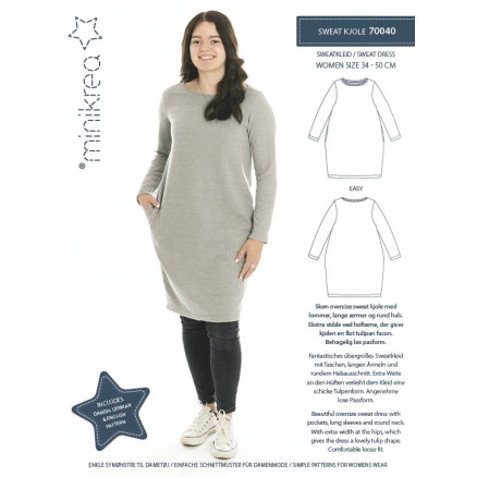 MiniKrea Sweatkleid Größe 34-50 von MiniKrea