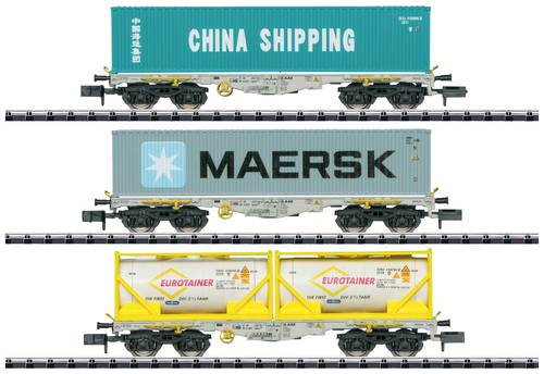 MiniTrix 18703 N 3er-Set Güterwagen Containertrans der AAE von MiniTrix