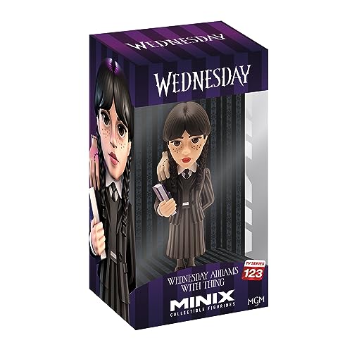 Minix Wednesday Addams - TV-Serie #123 – Figur Mittwoch – Mittwoch Addams mit Hand – 12 cm groß von Minix