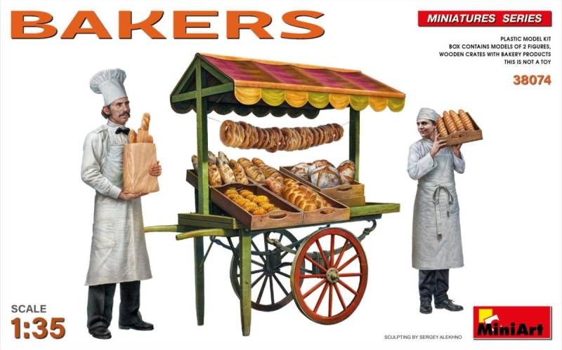 Bäcker mit Marktkarren (2 Figuren) von Miniart