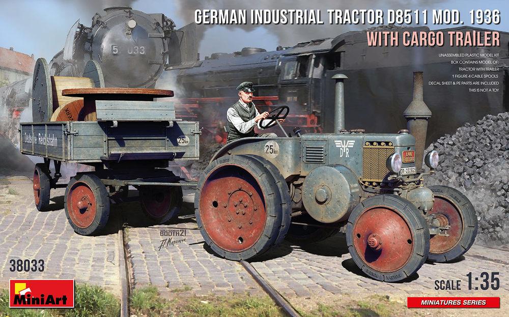 German Industrial Tractor D8511 Mod. 1936 with Cargo Trailer (1 Figure) von Miniart