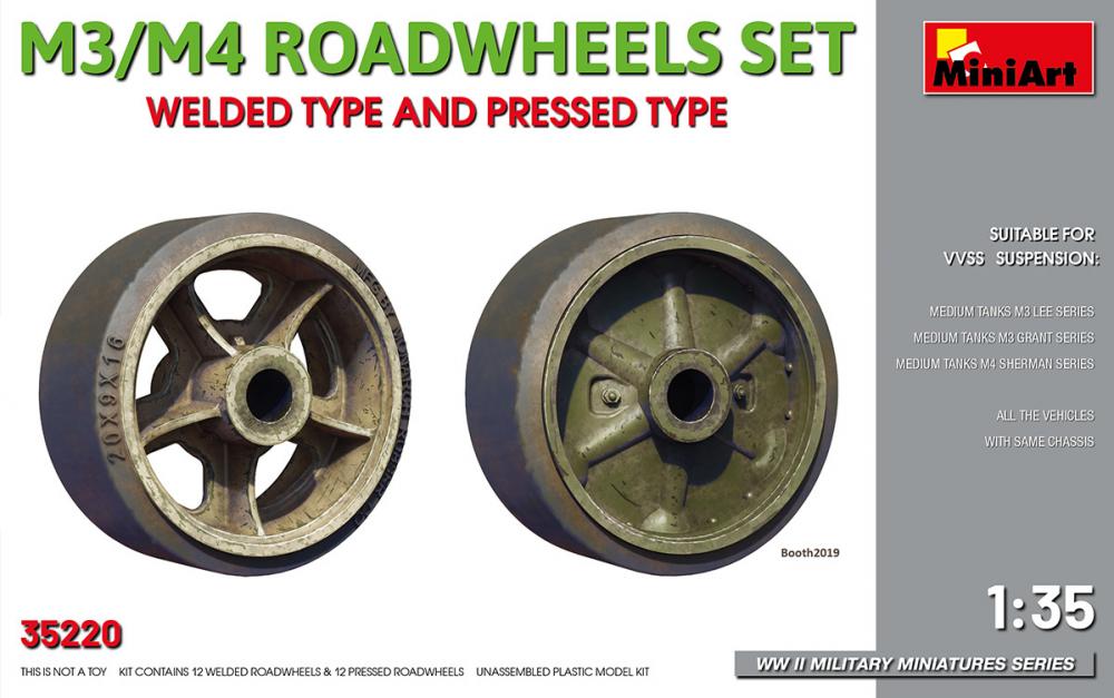 M3/M4 Roadwheels Set - welded type and pressed type von Miniart