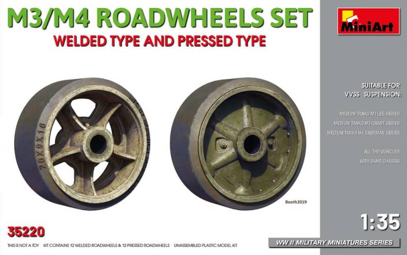 M3/M4 Roadwheels Set - welded type and pressed type von Miniart