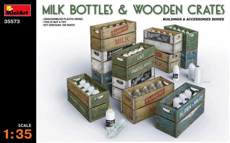 Milk Bottles & Wooden Crates von Miniart